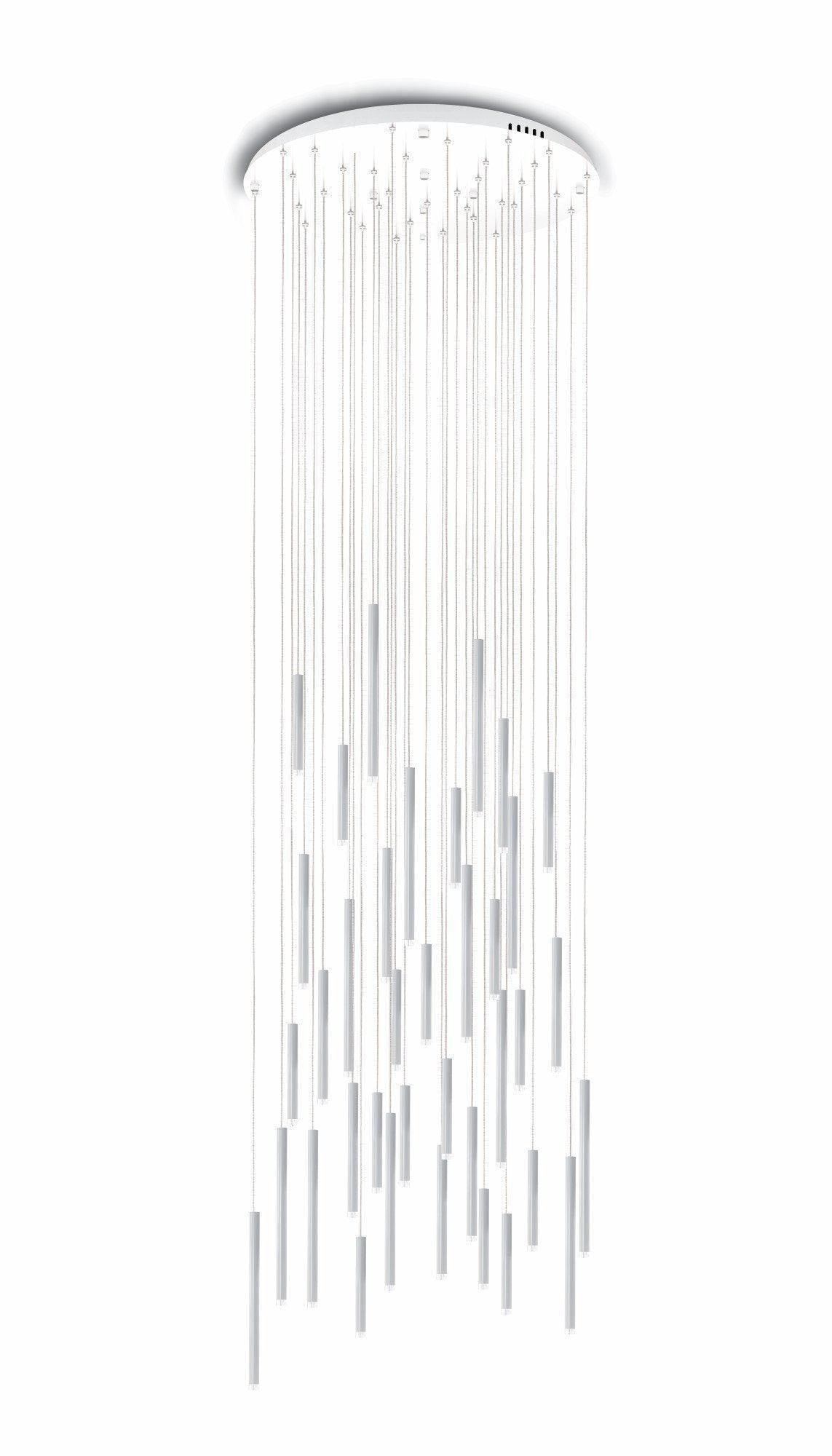 Brillia Round Two-Tone Tubular Pendant Light Chandelier - Merlin Lamps