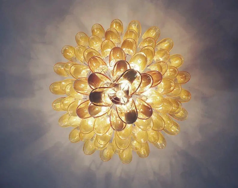Murano Chandelier – 85 petals – Caramel