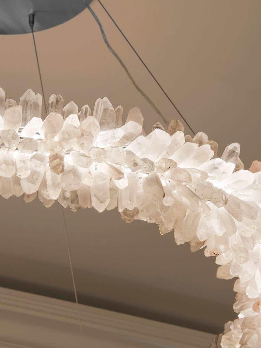 Modern Round/Oval/Linear/Square Natural Crystal Chandelier