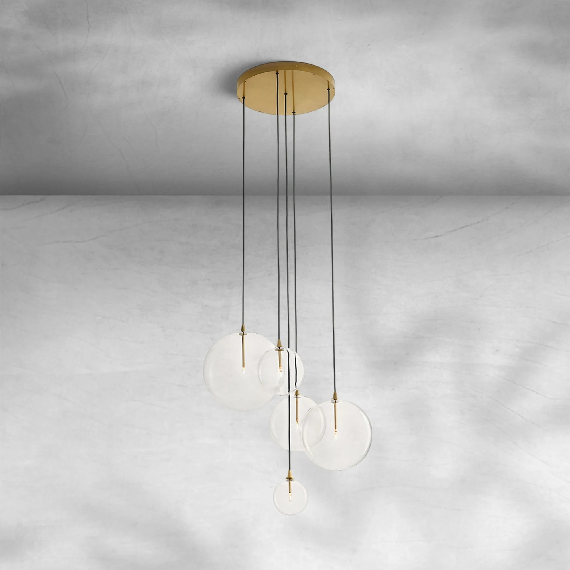 Glass Globe Mobile Cluster Chandelier 28"