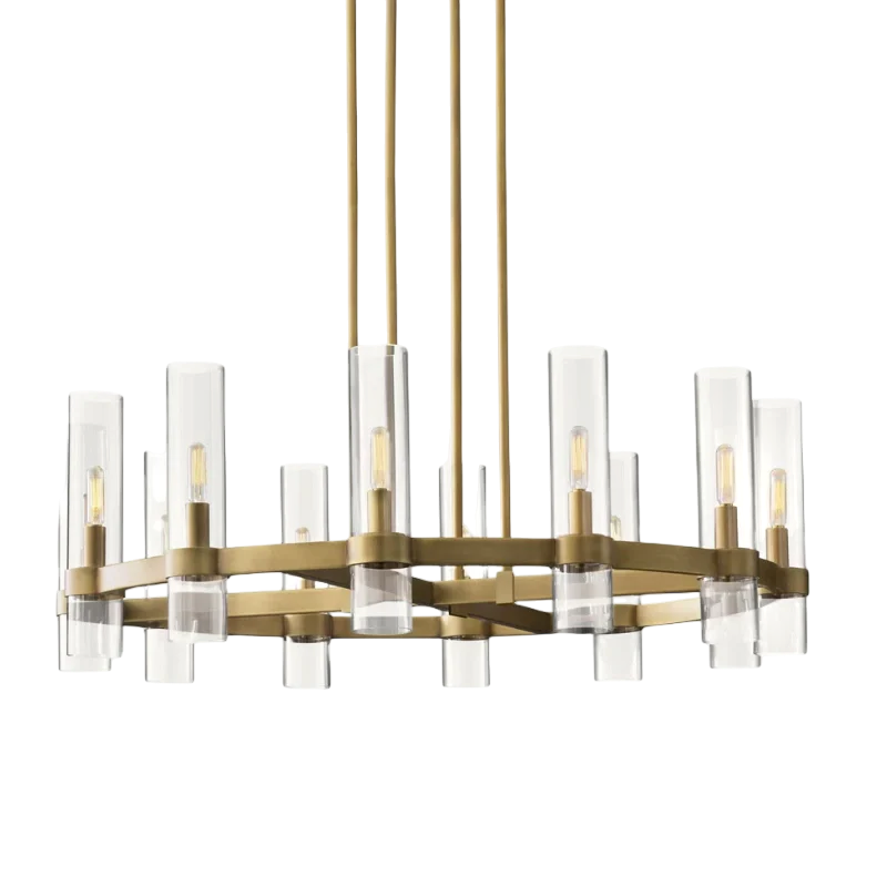 Ravion Round Blown Glass Chandelier 36"