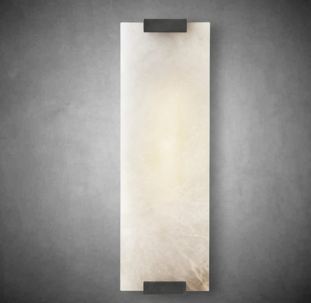 Hand-Carved Alabaster Grand Sconce