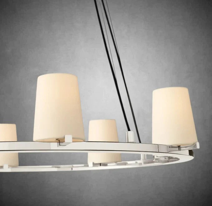 Prism Fabric Shade Round Chandelier 36" 48" 60"