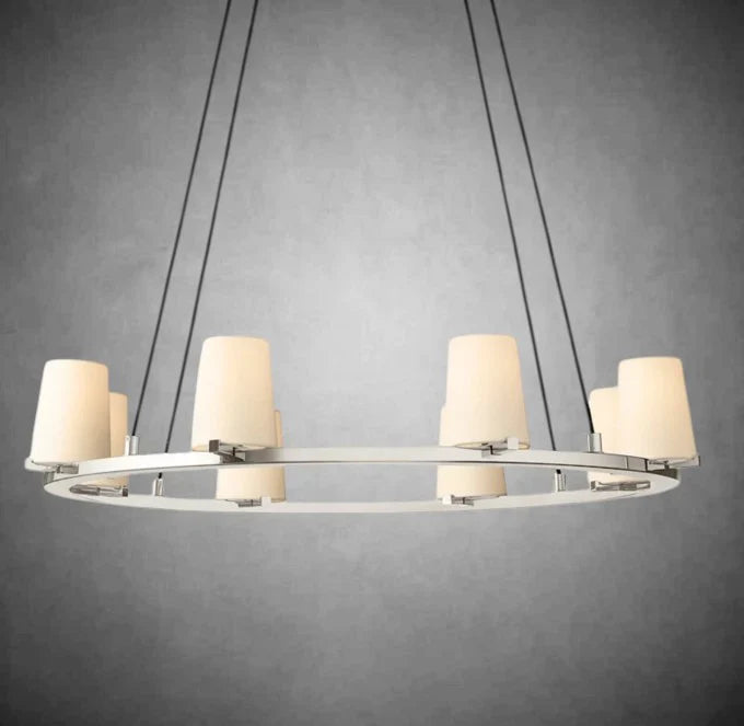 Prism Fabric Shade Round Chandelier 36" 48" 60"