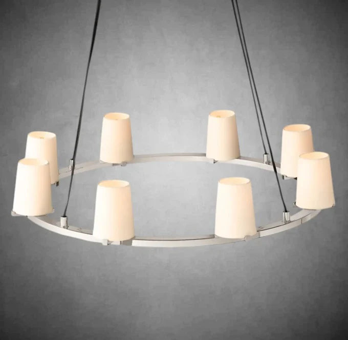 Prism Fabric Shade Round Chandelier 36" 48" 60"