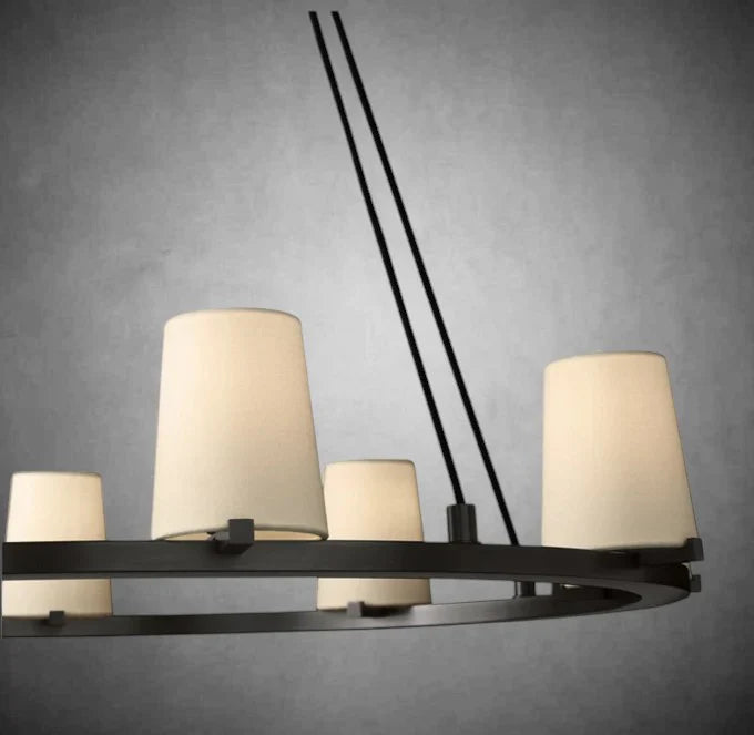 Prism Fabric Shade Round Chandelier 36" 48" 60"