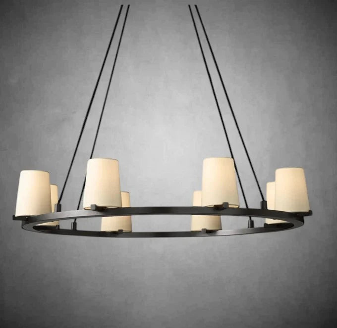 Prism Fabric Shade Round Chandelier 36" 48" 60"