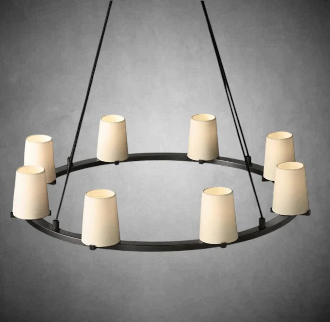 Prism Fabric Shade Round Chandelier 36" 48" 60"