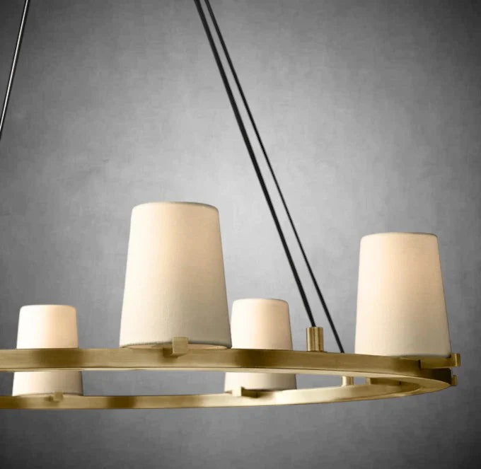 Prism Fabric Shade Round Chandelier 36" 48" 60"