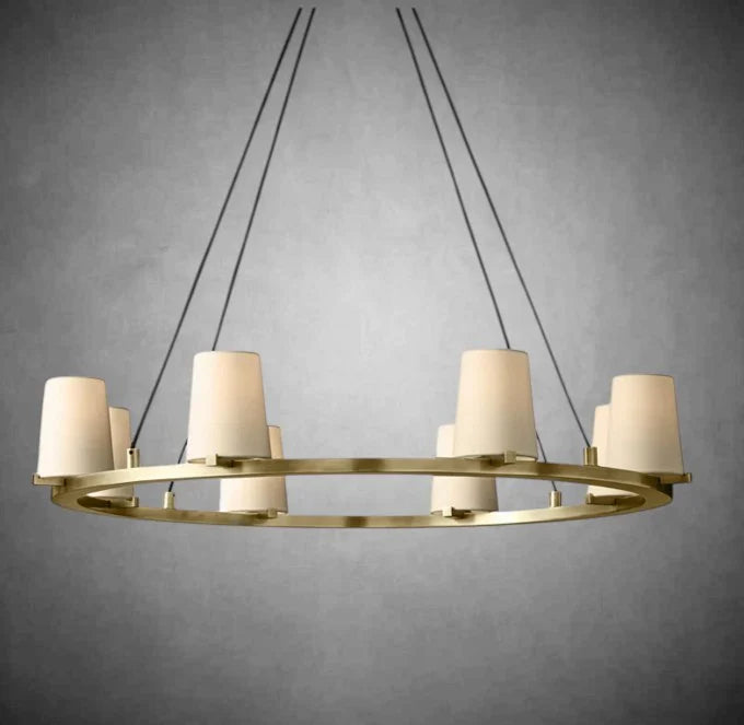 Prism Fabric Shade Round Chandelier 36" 48" 60"