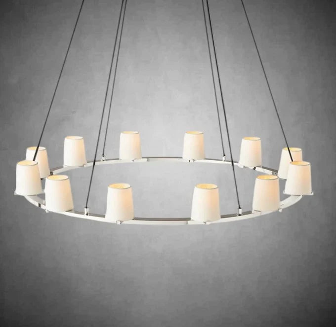 Prism Fabric Shade Round Chandelier 36" 48" 60"