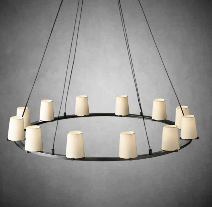 Paricia Fabric Shade Round Chandelier 36" 48" 60"