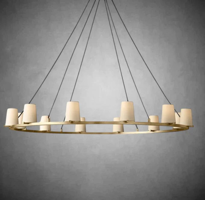 Prism Fabric Shade Round Chandelier 36" 48" 60"