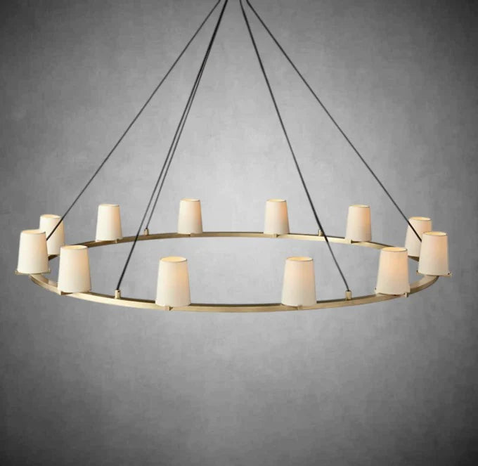 Prism Fabric Shade Round Chandelier 36" 48" 60"