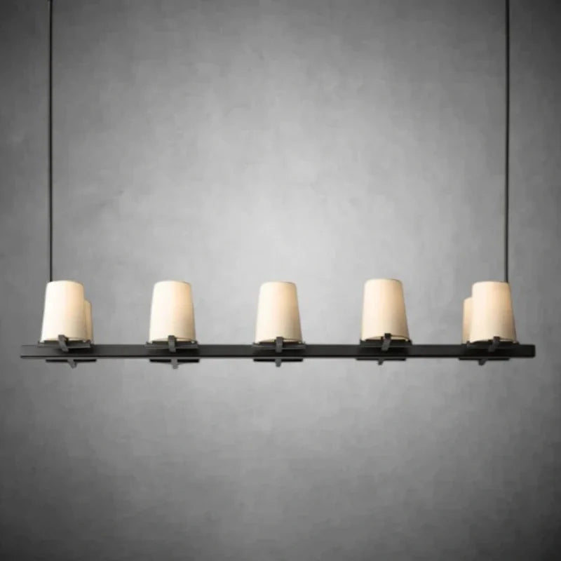 Paricia Fabric Shade Linear Chandelier 49" 60"
