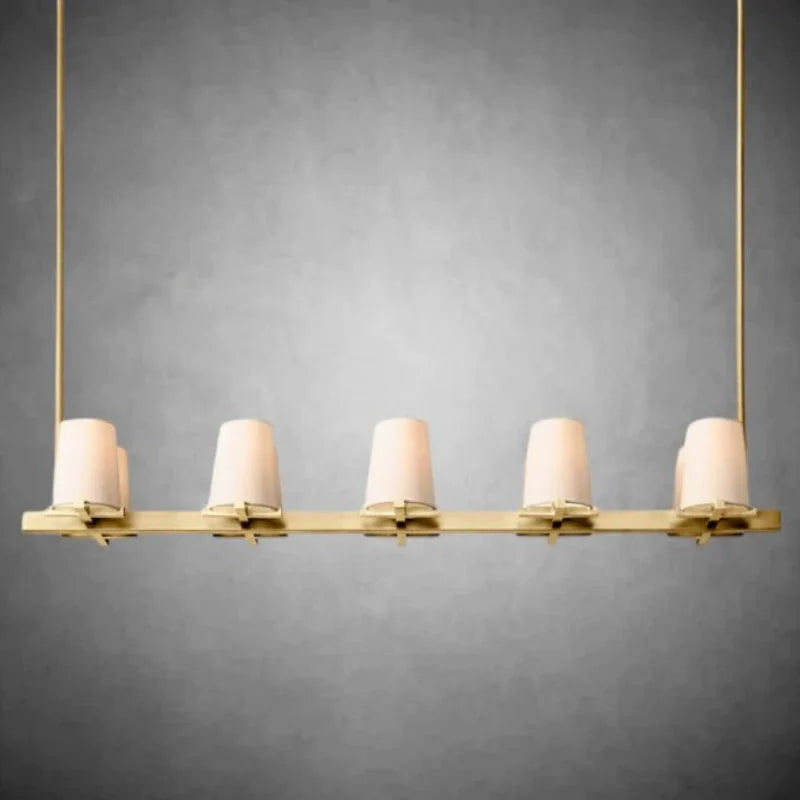 Paricia Fabric Shade Linear Chandelier 49" 60"