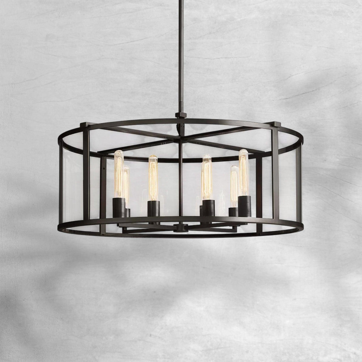 Bauros Glass Lantern Modern Round Chandelier 33"44"55"