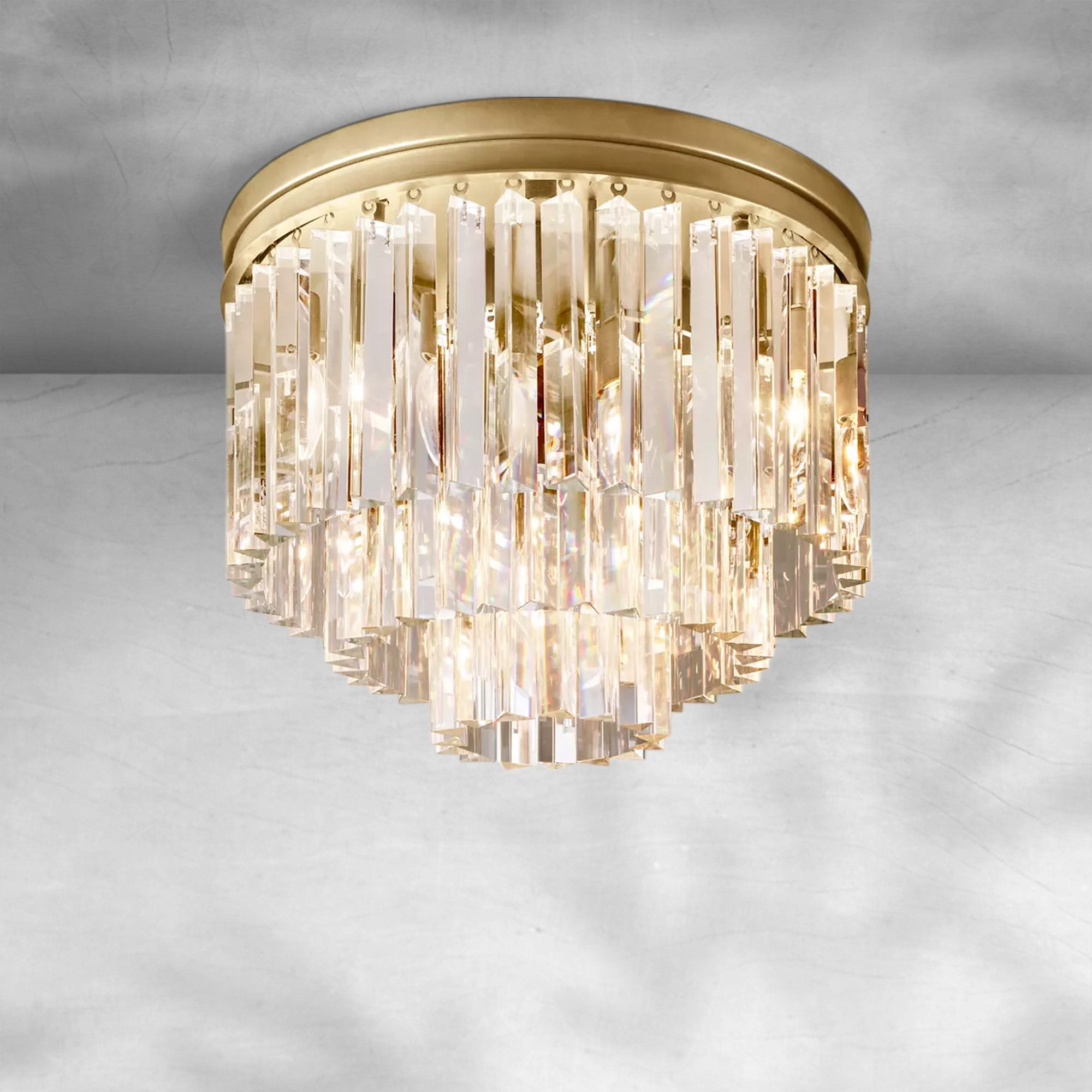 1920s Odaon Art Deco Round Flushmount 20"