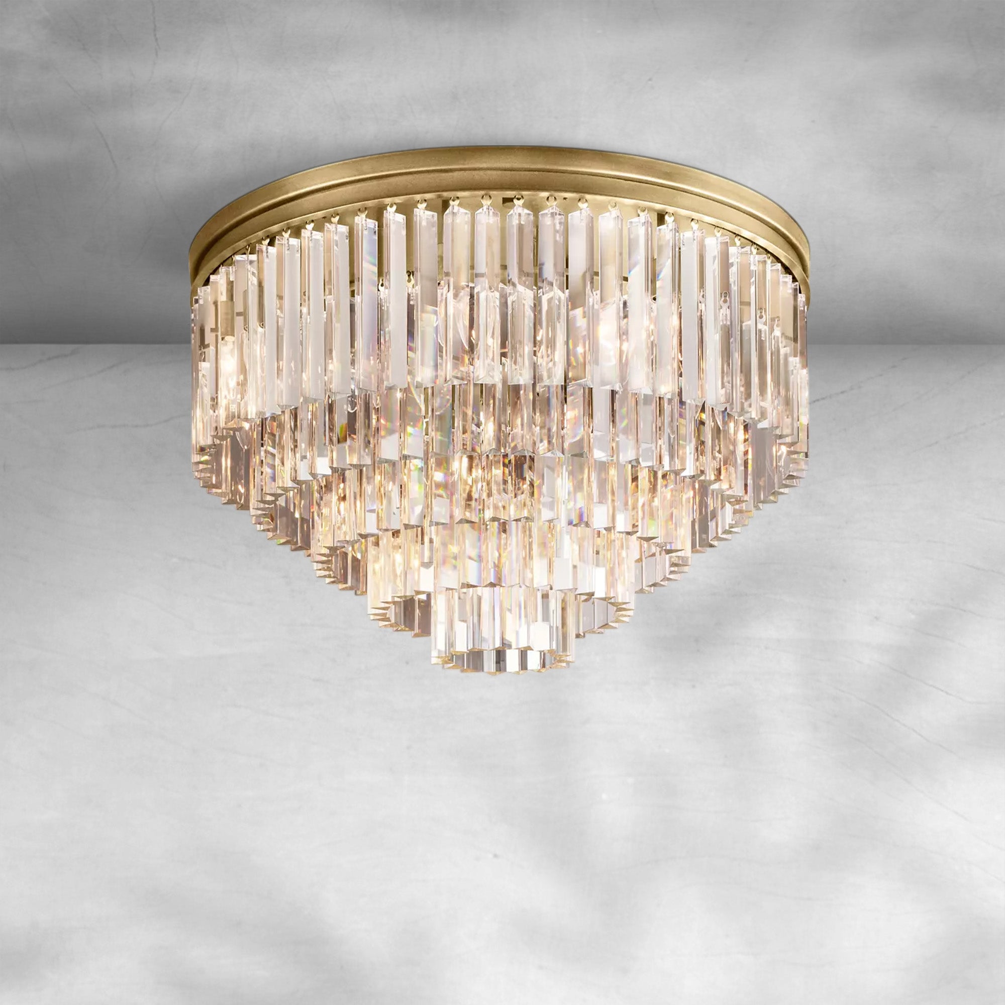 1920s Odaon Art Deco Round Flushmount 32"