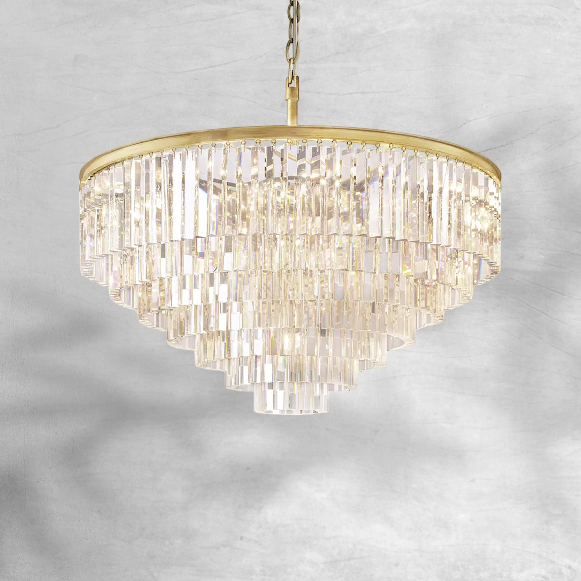 1920s Odaon Art Deco Round Chandelier 20"32"44"