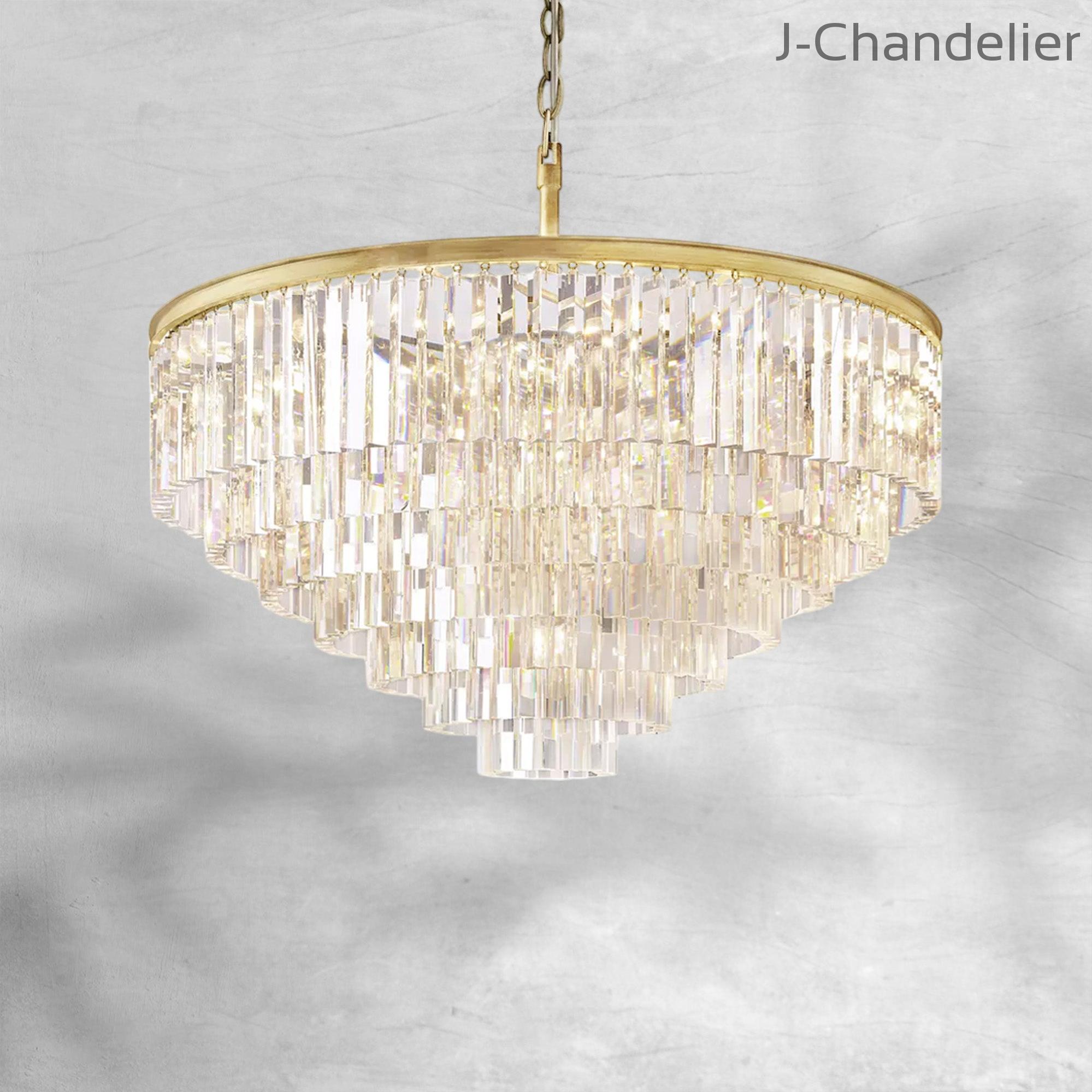 1920s Odaon Art Deco Round Chandelier 20"32"44"