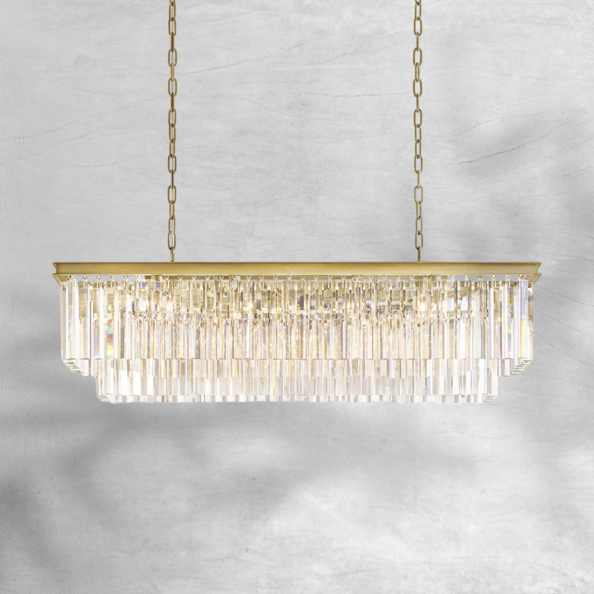 1920s Orion Art Deco Rectangular Chandelier 40"49"59"72"