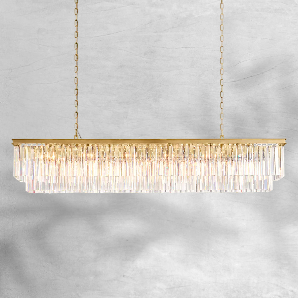 1920s Orion Art Deco Rectangular Chandelier 40"49"59"72"