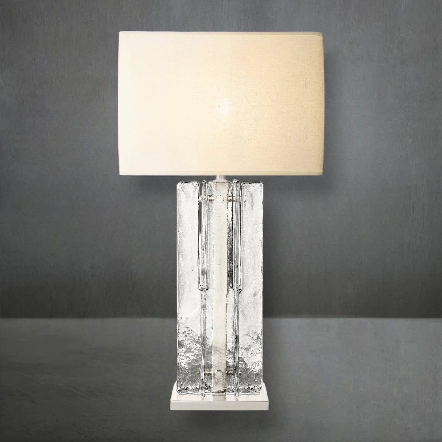 Lattace Clear Glass Table Lamp 30"