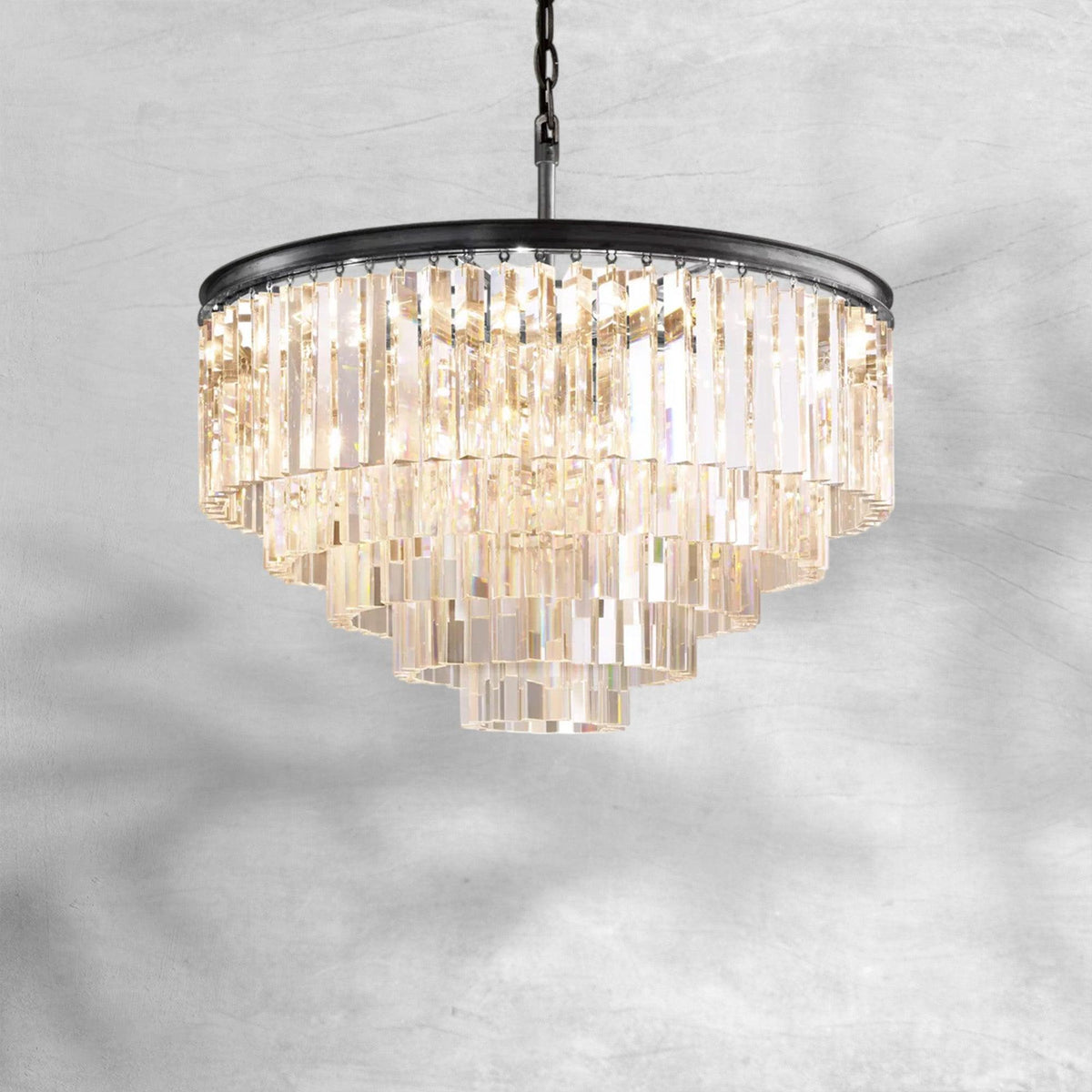 1920s Orion Art Deco Round Chandelier 20"32"44"