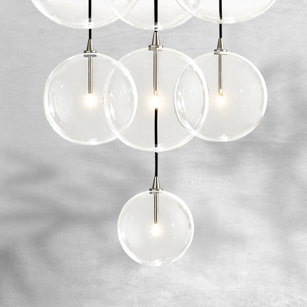Glass Globe Mobile Cluster Chandelier 28"