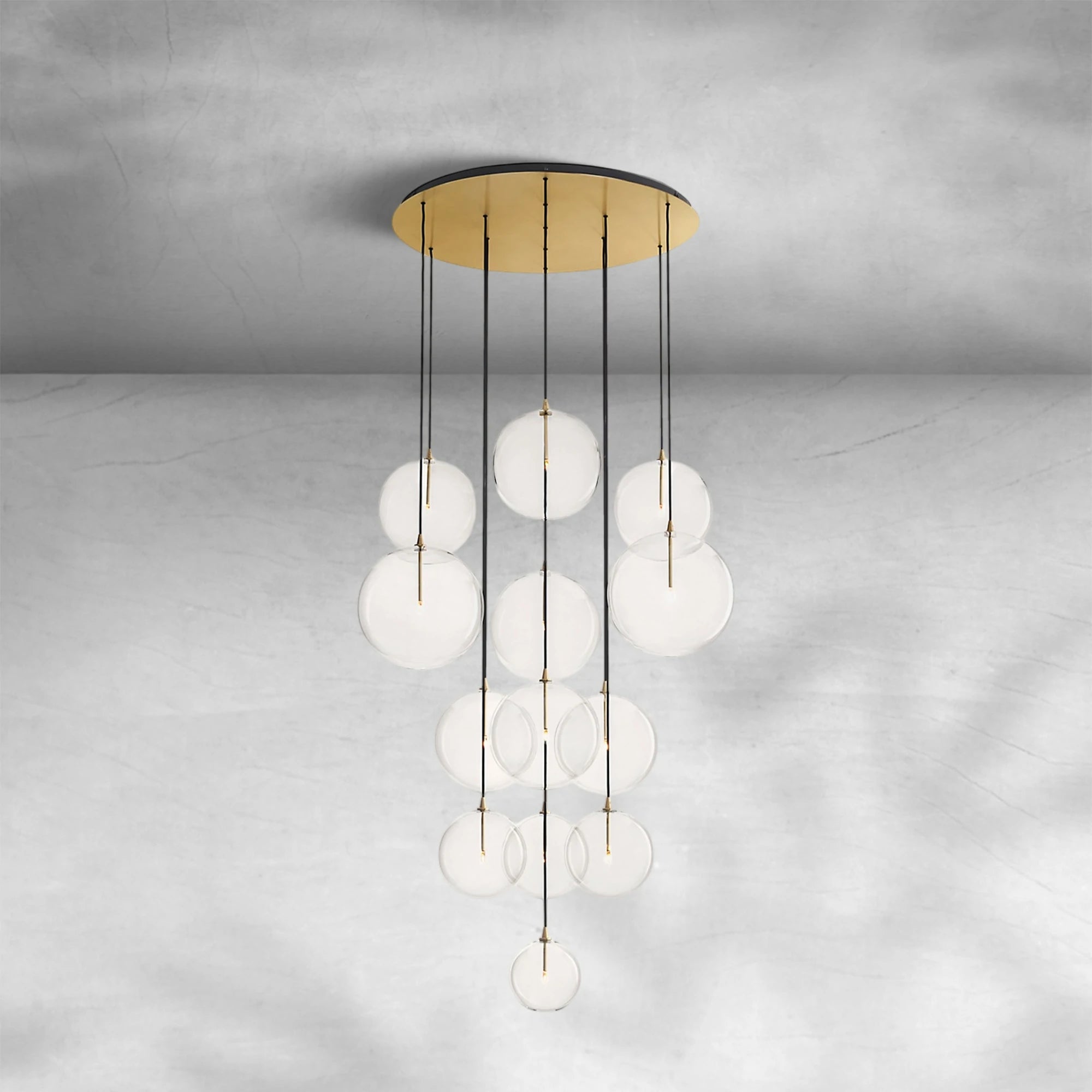 Glass Globe Mobile Cluster Chandelier 44"