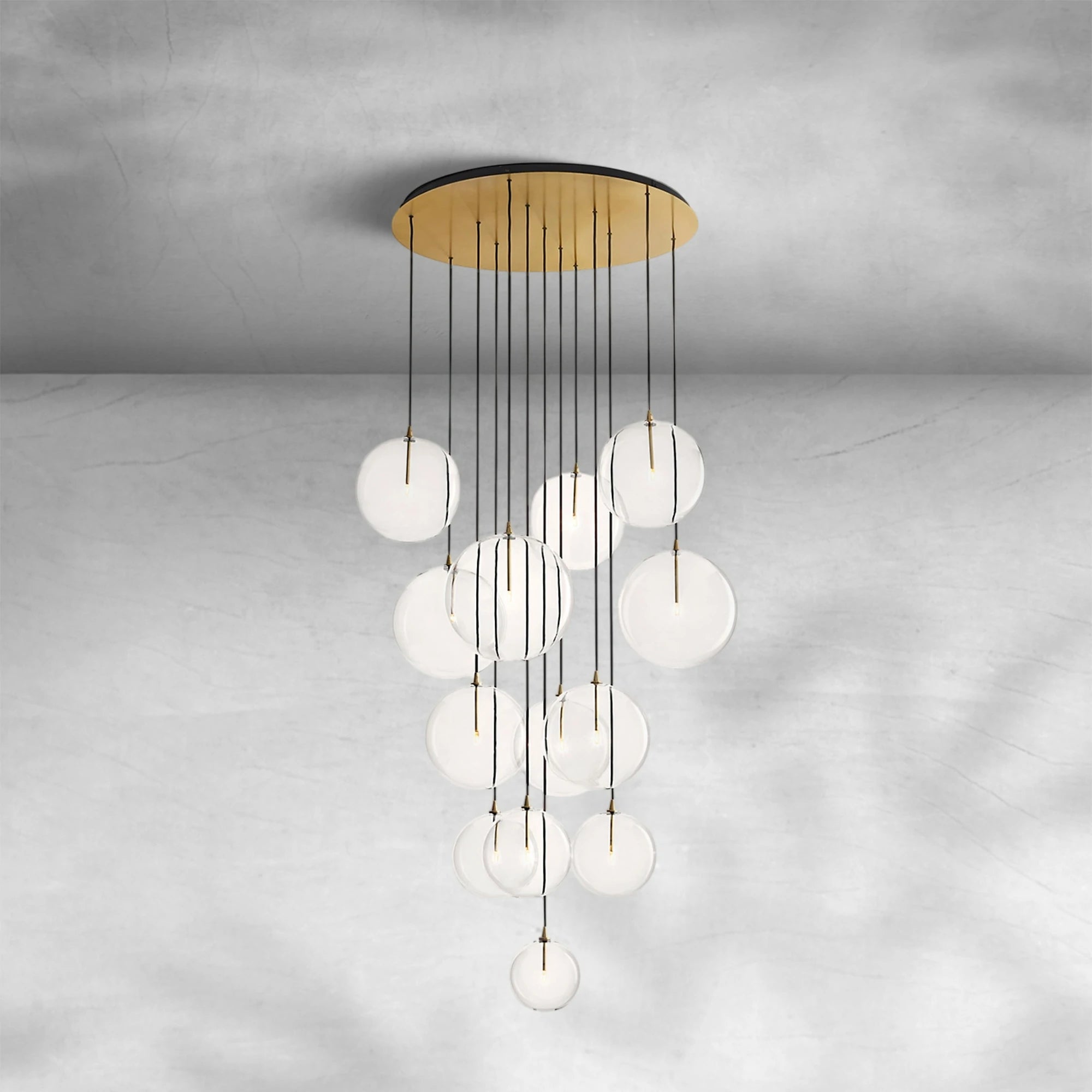 Glass Globe Mobile Cluster Chandelier 44"