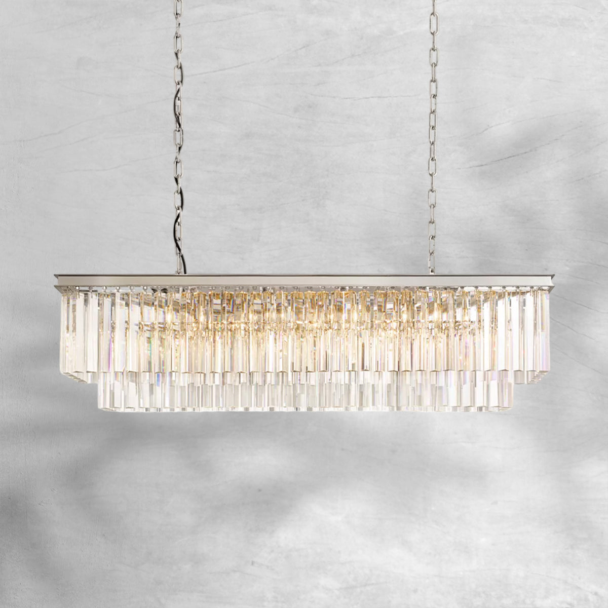1920s Orion Art Deco Rectangular Chandelier 40"49"59"72"