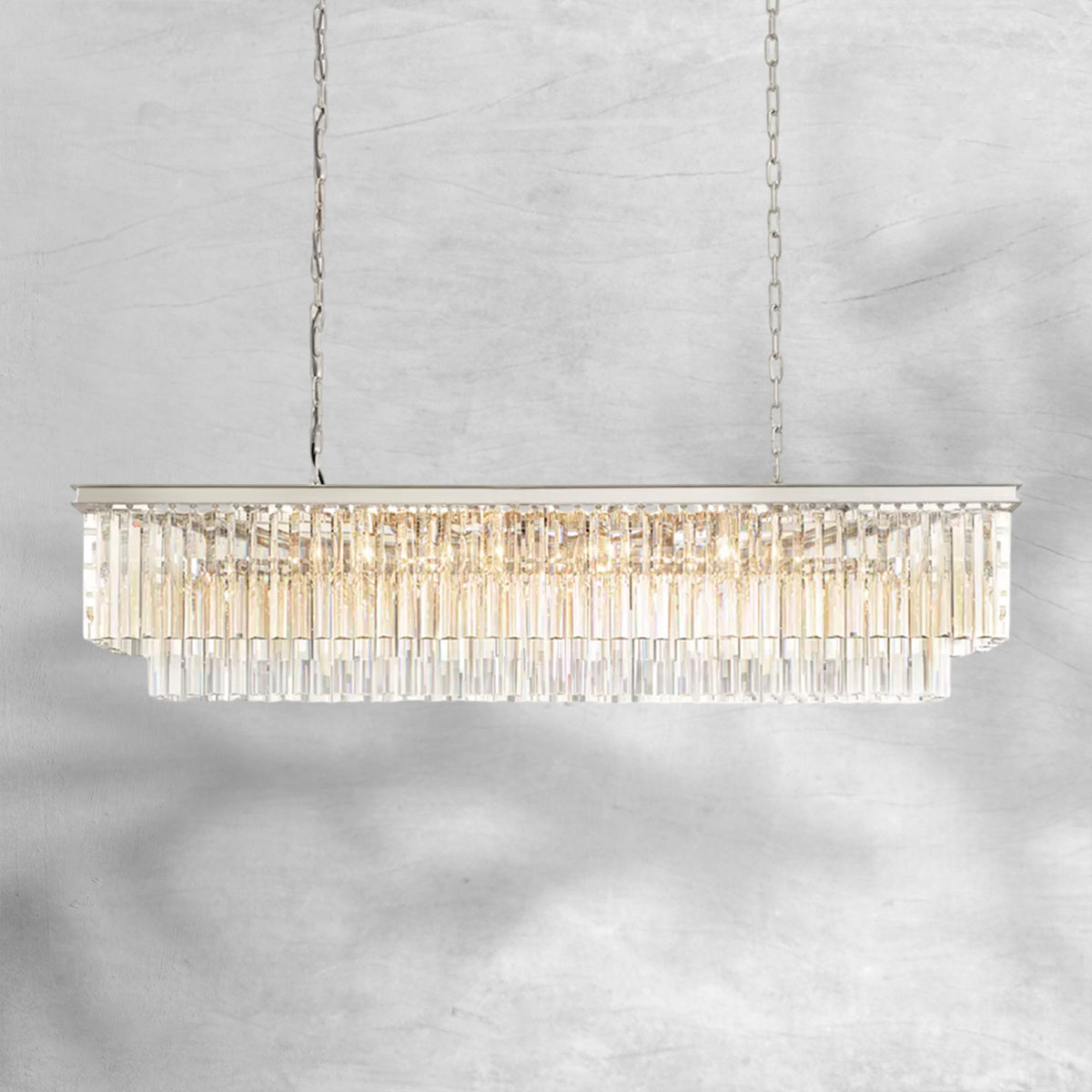 1920s Orion Art Deco Rectangular Chandelier 40"49"59"72"