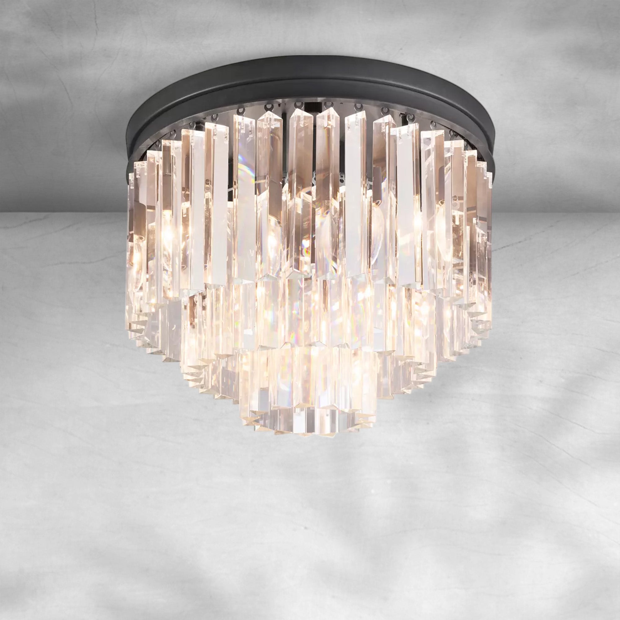 1920s Odaon Art Deco Round Flushmount 20"