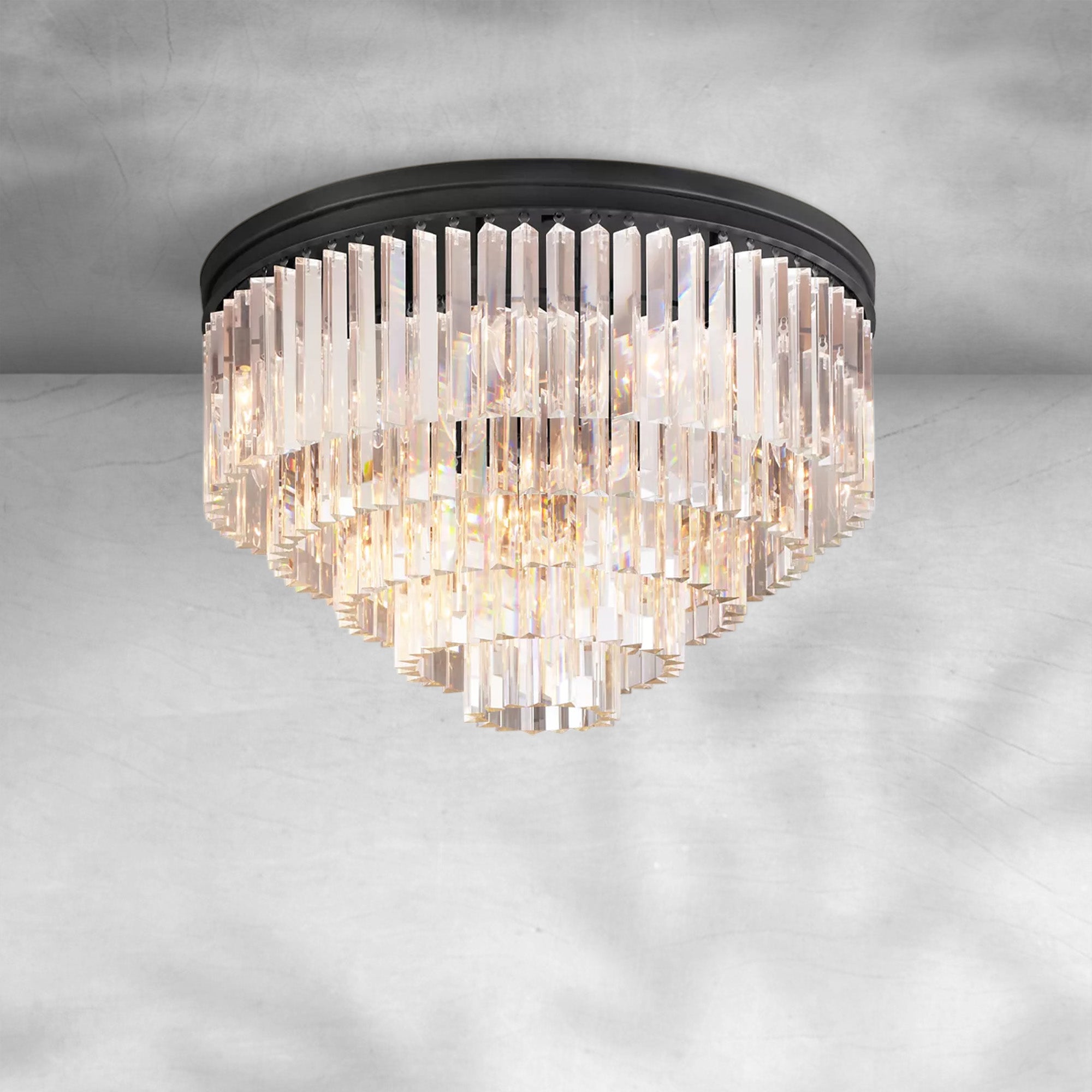 1920s Odaon Art Deco Round Flushmount 32"