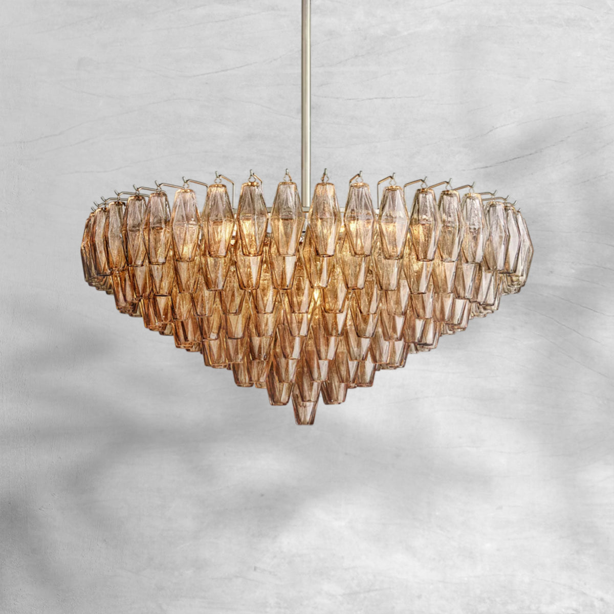 Cyra Glass Tiered Round Chandelier 37"D 47"D 62"D