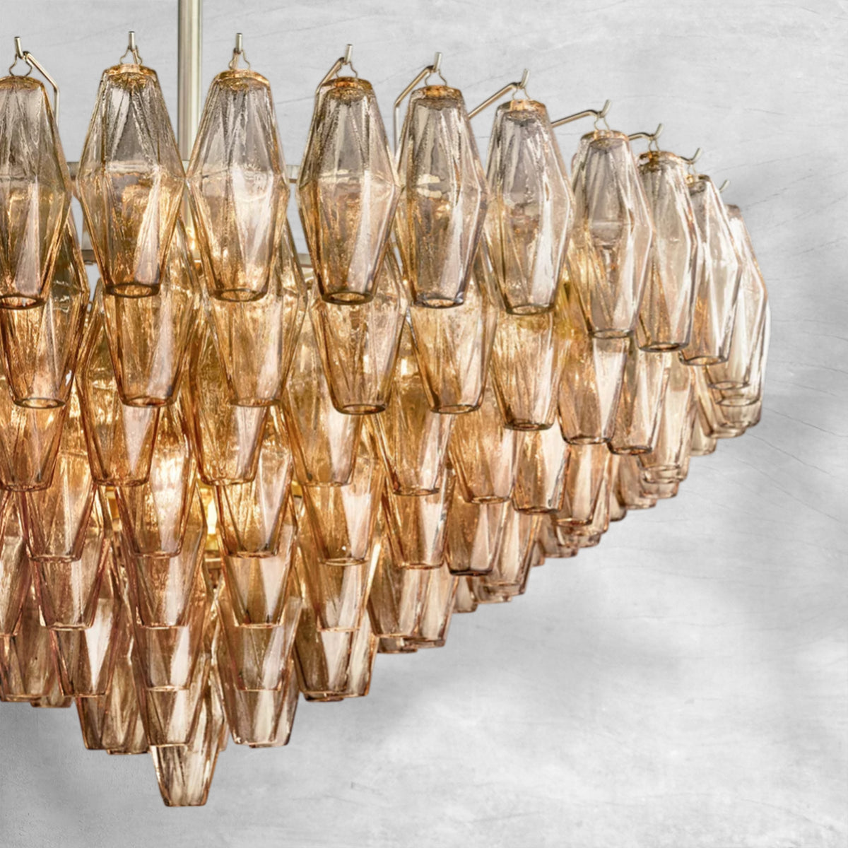 Cyra Glass Tiered Round Chandelier 37"D 47"D 62"D