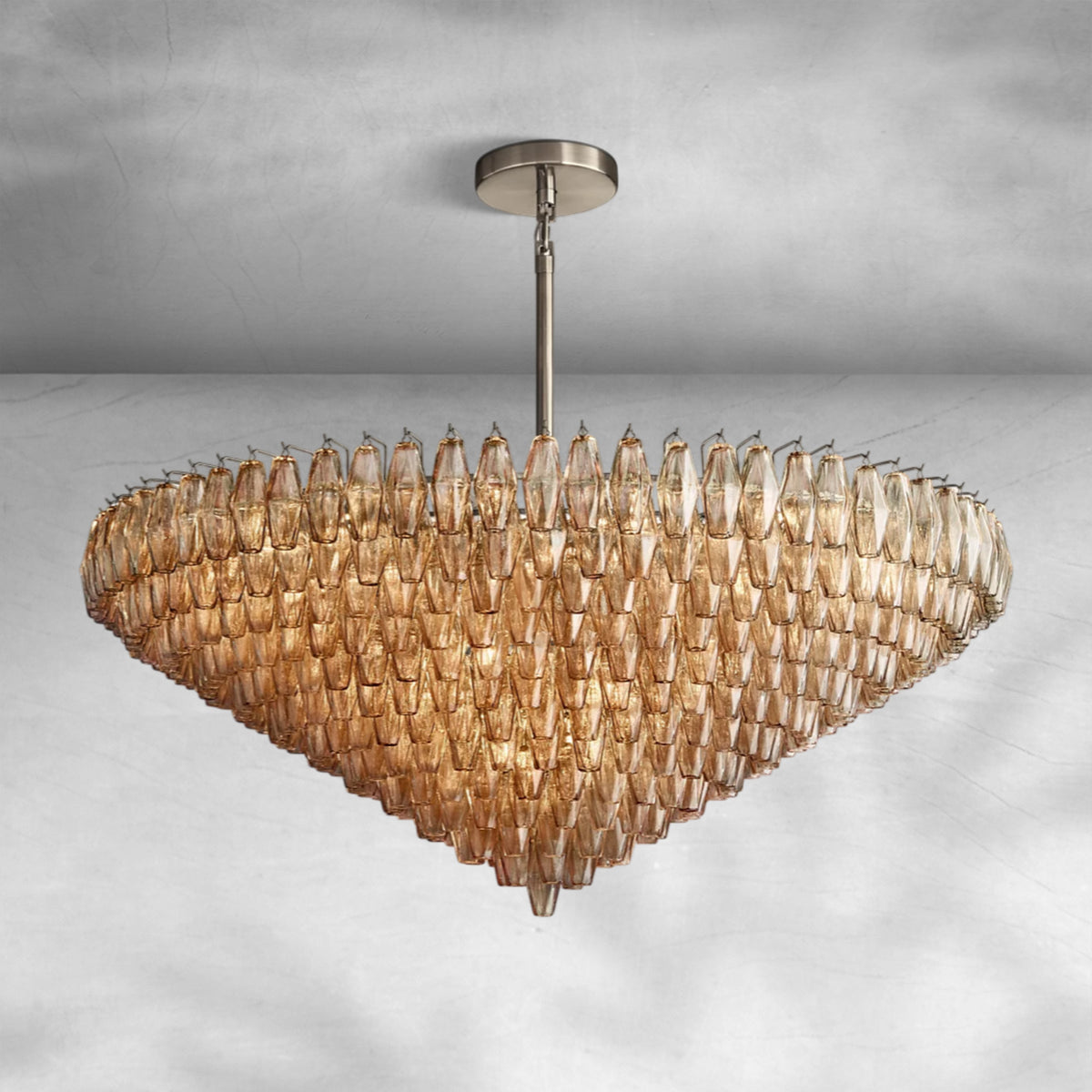 Cyra Glass Tiered Round Chandelier 37"D 47"D 62"D