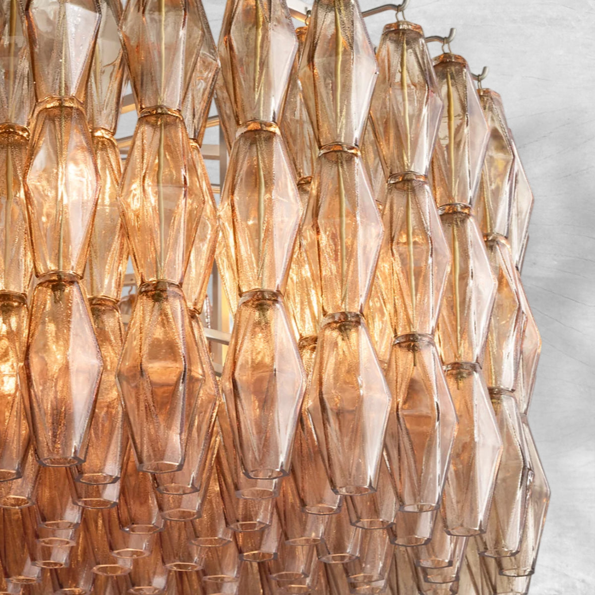 Cyra Smoke Glass Round Chandelier 37"47‘’62‘’