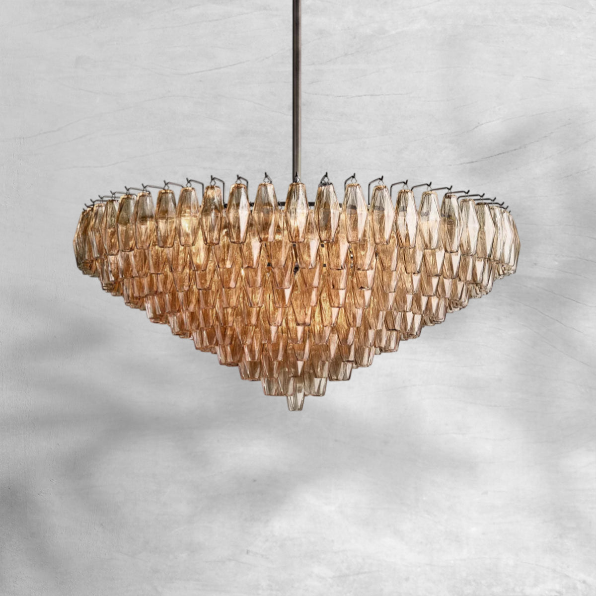 Cyra Glass Tiered Round Chandelier 37"D 47"D 62"D