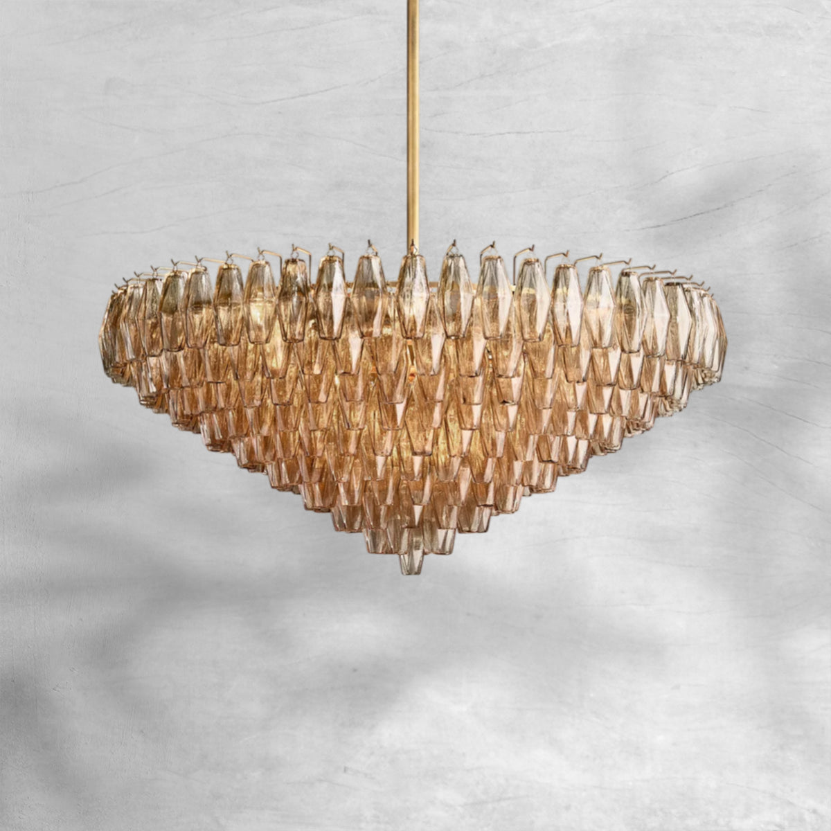 Cyra Glass Tiered Round Chandelier 37"D 47"D 62"D