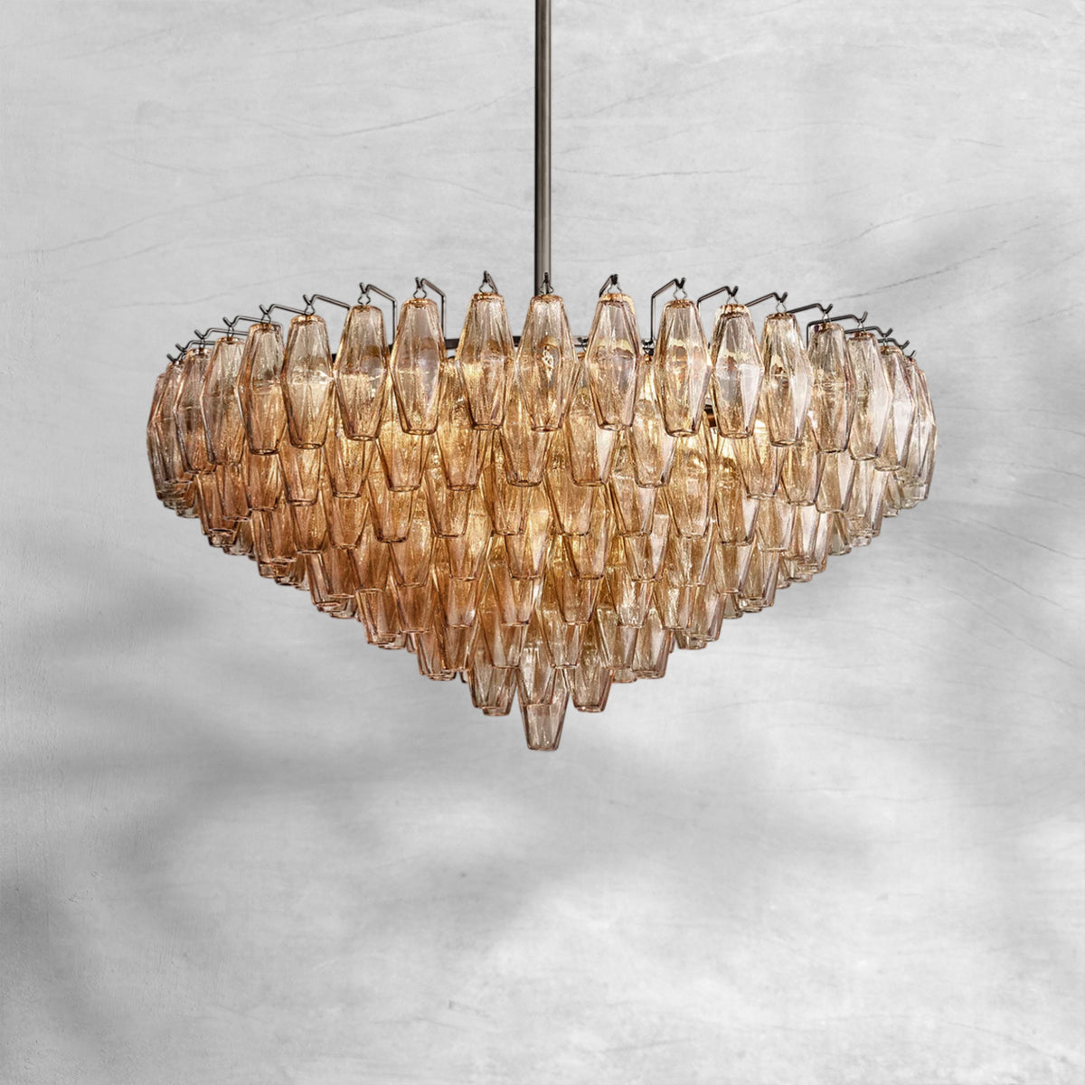 Cyra Glass Tiered Round Chandelier 37"D 47"D 62"D