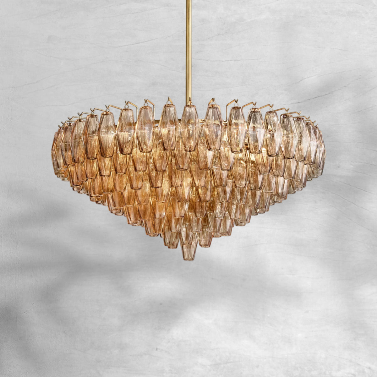 Cyra Glass Tiered Round Chandelier 37"D 47"D 62"D