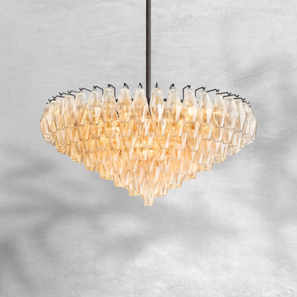 Cyra Glass Tiered Round Chandelier 37"D 47"D 62"D