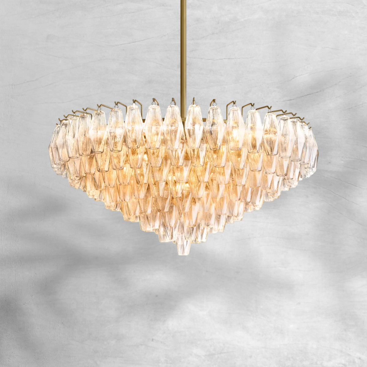Cyra Glass Tiered Round Chandelier 37"D 47"D 62"D