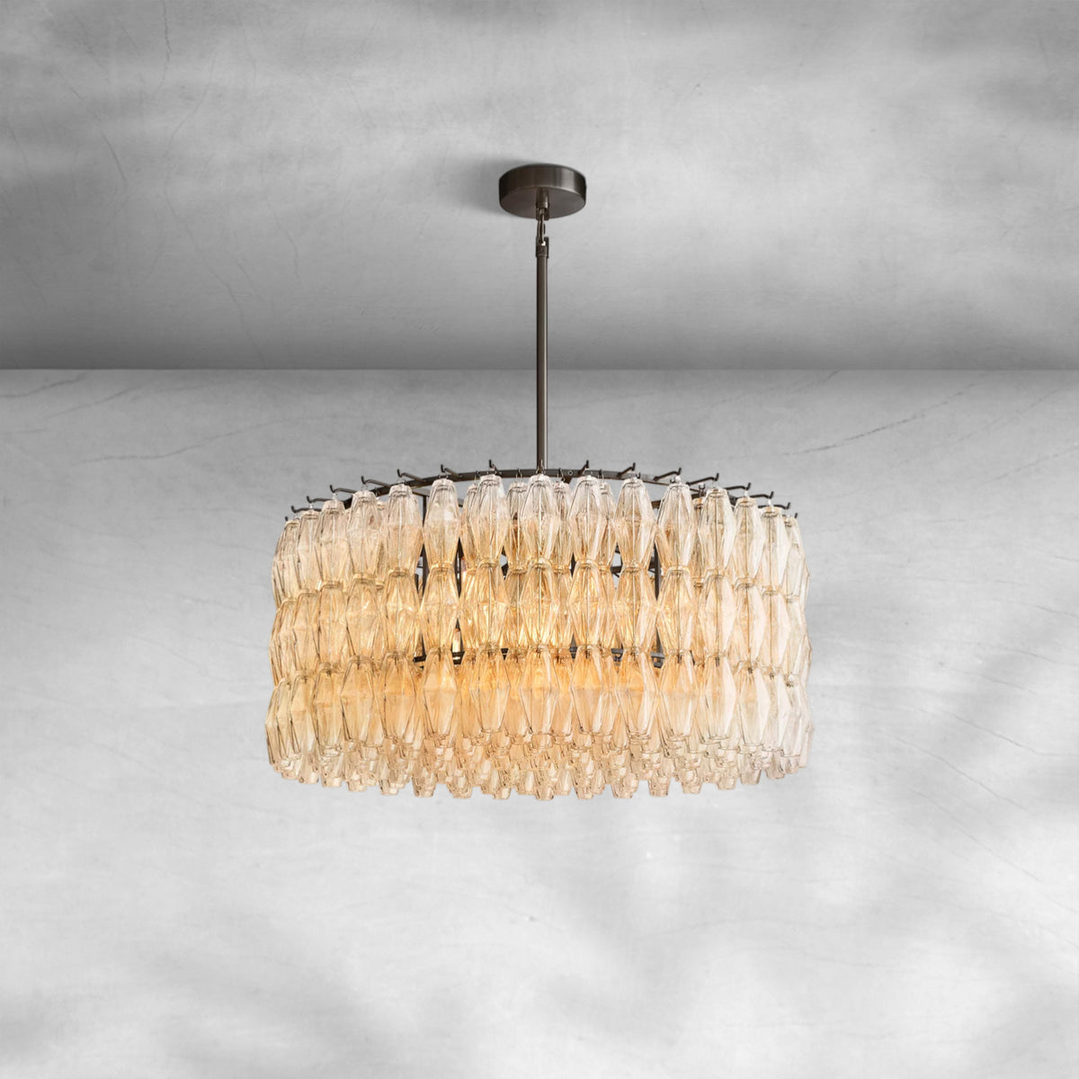 Cyra Clear Glass Round Chandelier 37"47"62"
