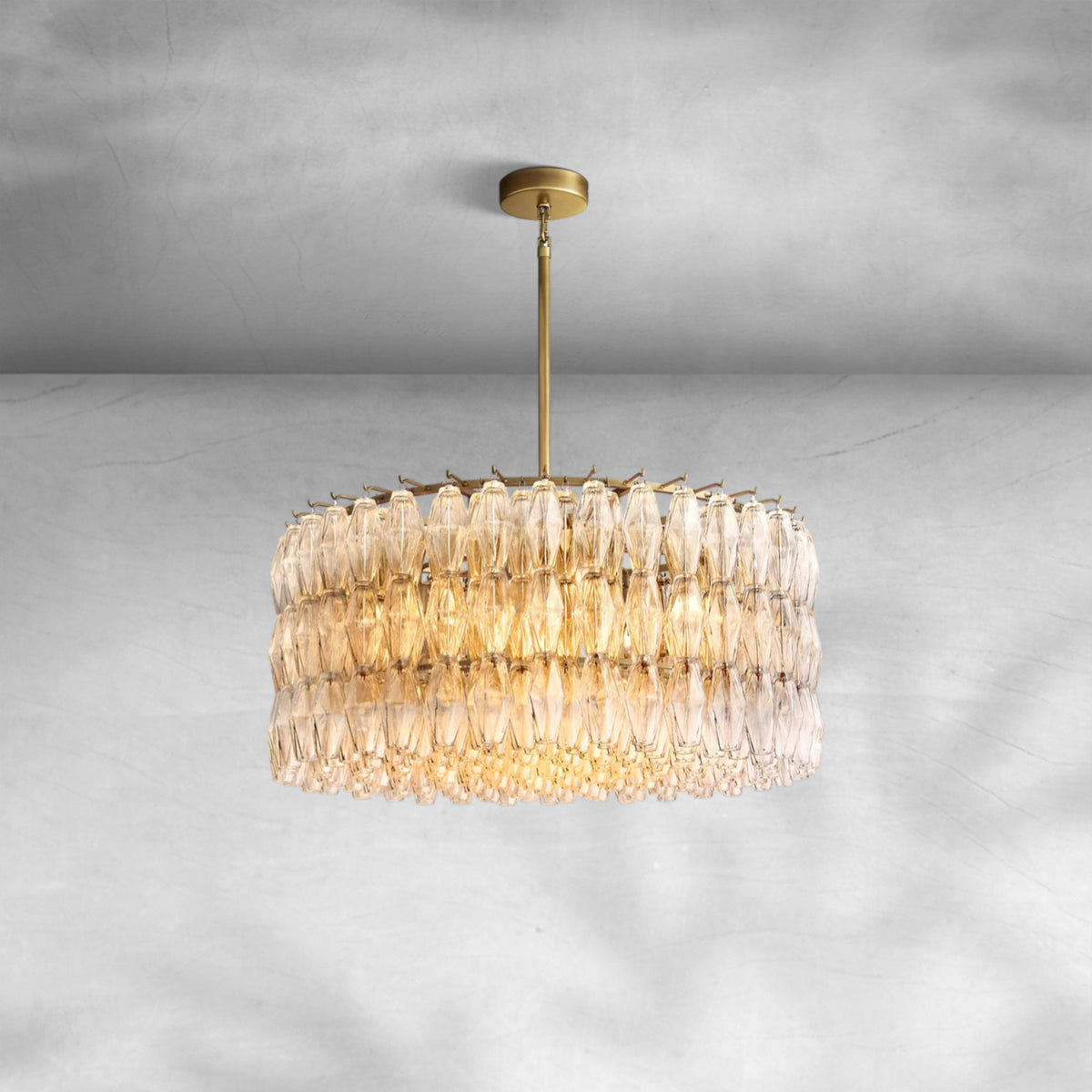 Cyra Clear Glass Round Chandelier 37"47"62"