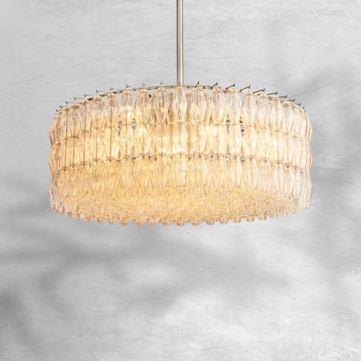 Cyra Clear Glass Round Chandelier 37"47"62"