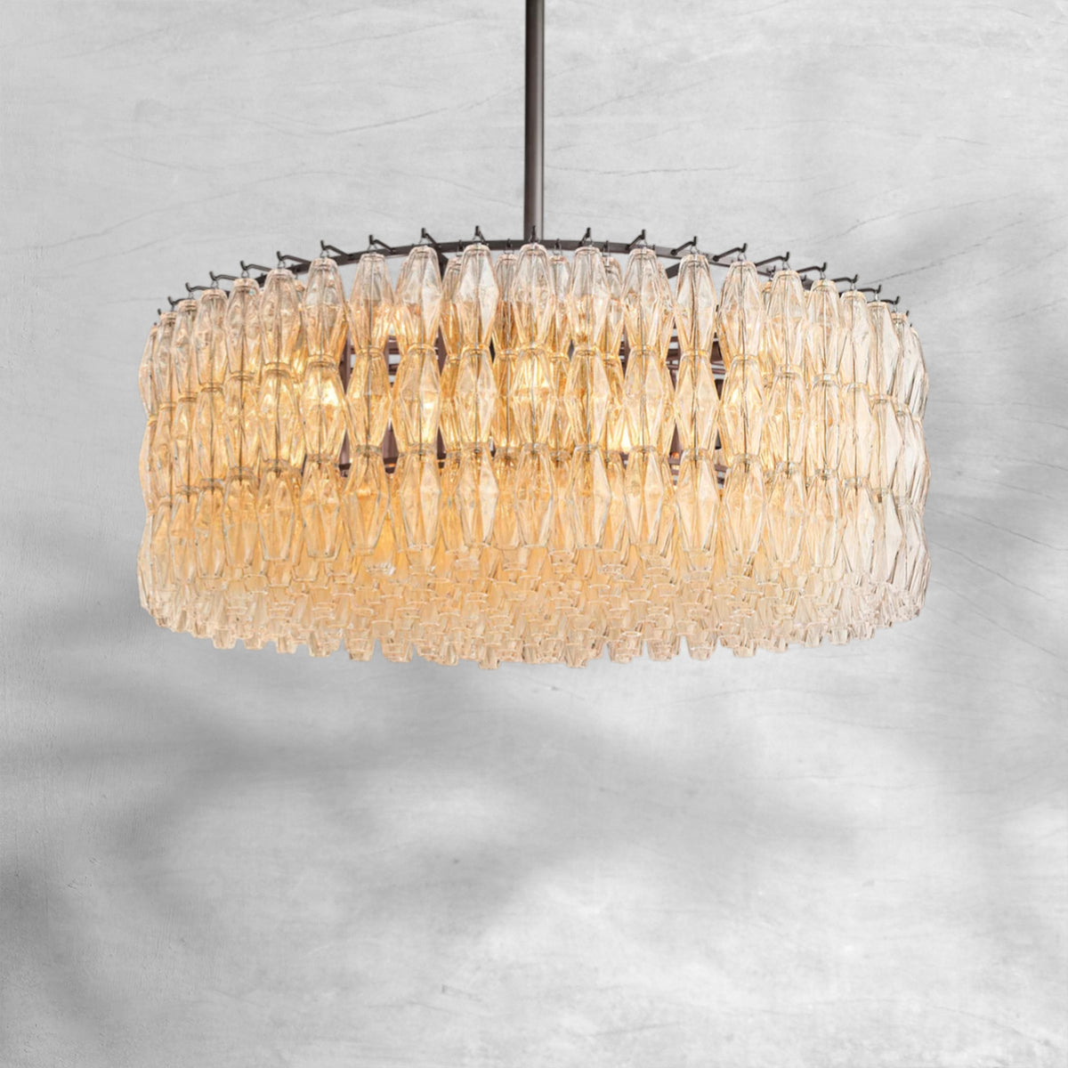 Cyra Clear Glass Round Chandelier 37"47"62"